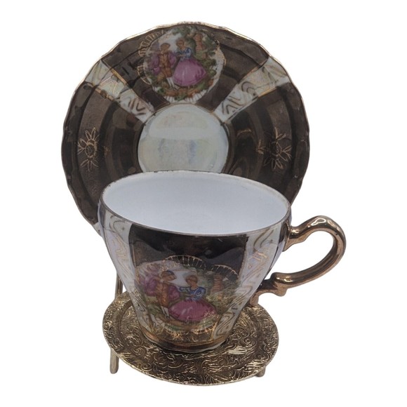 Other - Vintage Japanese Porcelain Demitasse Expresso Cup & Saucer Courting Couple